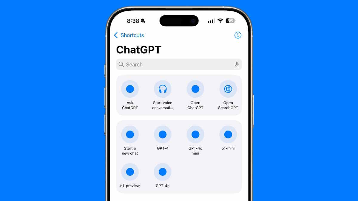 OpenAI گزینه SearchGPT را به برنامه اپلیکیشن Shortcuts اپل اضافه می‌کند