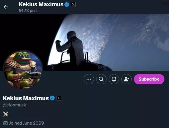 تغییر نام ایلان ماسک به Kekius Maximus باعث رشد 700 درصدی این توکن شد