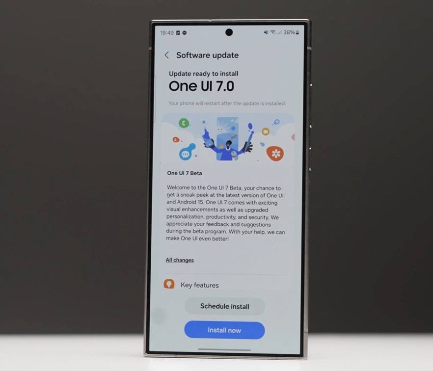 نسخه بتای One UI 7