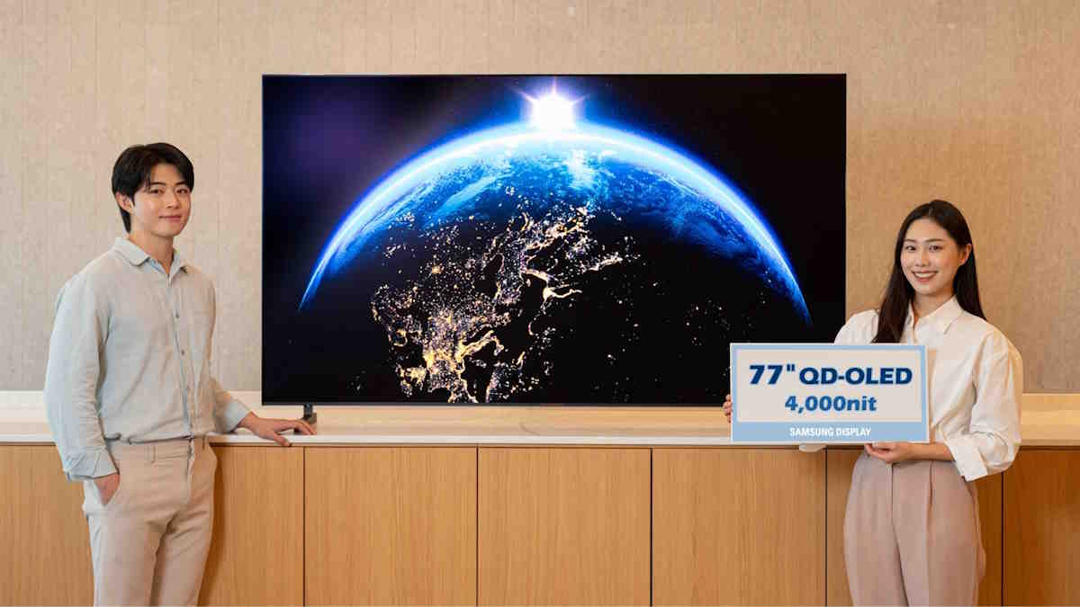 سامسونگ از پنل تلویزیون QD-OLED با روشنایی 4000 نیت رونمایی کرد