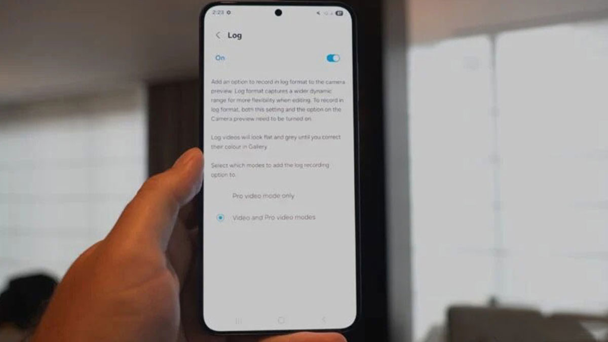 قابلیت‌های ویدیوی log در گلکسی S25 