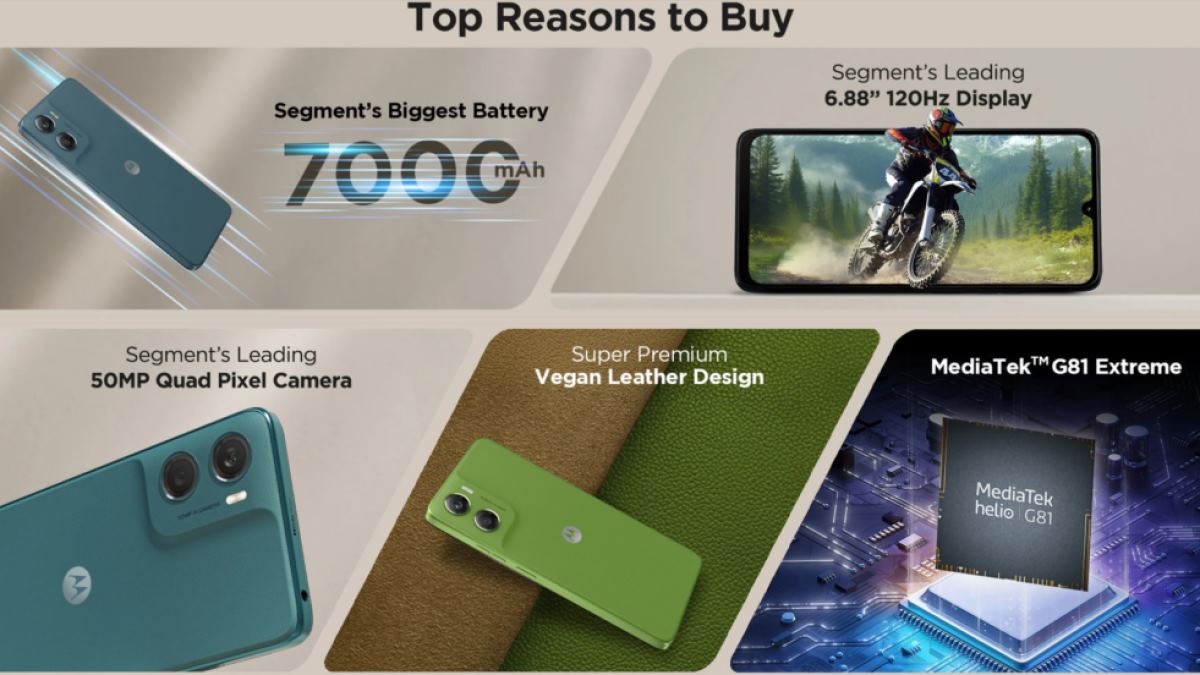 موتورولا موتو جی 06 پاور با باتری عظیم و نمایشگر 120 هرتز در هند عرضه می‌شود