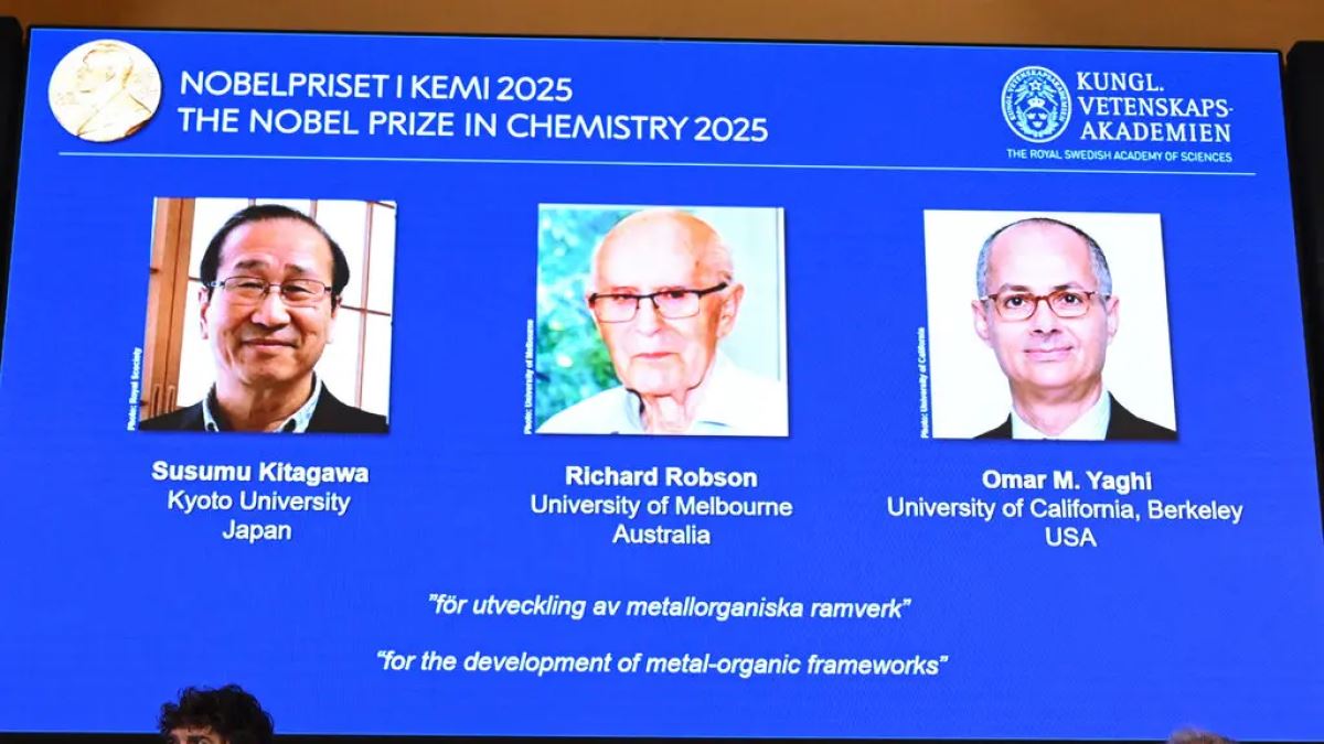 برندگان نوبل شیمی برای طراحی چارچوب‌های فلزی-آلی معرفی شدند