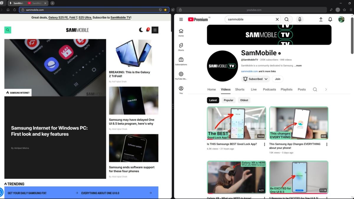 مرورگر سامسونگ اینترنت برای ویندوز با قابلیت چندوظیفگی شبیه گوشی‌های گلکسی عرضه شد